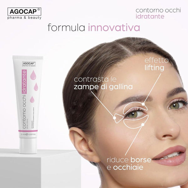 Crema Contorno Occhi Idratante e Antirughe con Acido Ialuronico e Olio d'Oliva, per una Pelle Elastica e Tonica