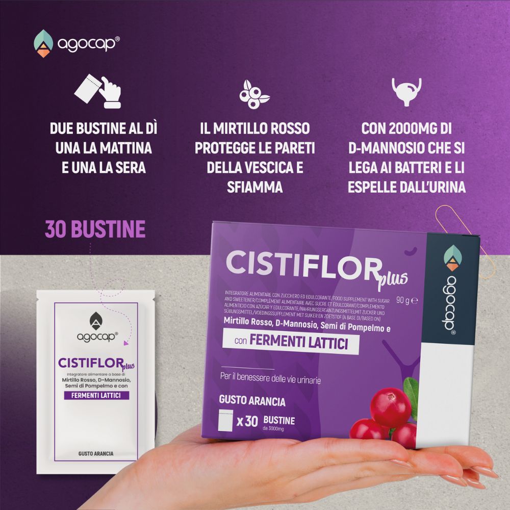 Cistiflor Plus | Integratore per cistite e candida con D-Mannosio, Mirtillo Rosso e Fermenti Lattici