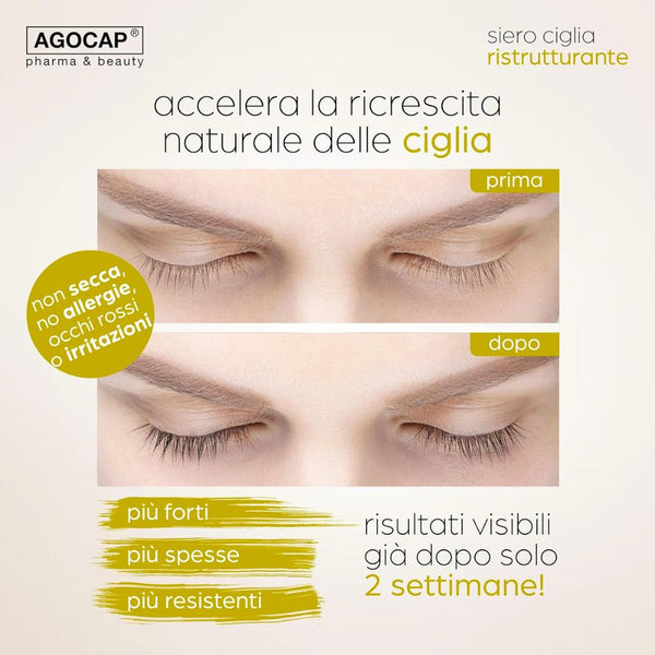 Siero Ciglia Ristrutturante e Allungante, Trattamento Rinforzante per Ciglia più Lunghe