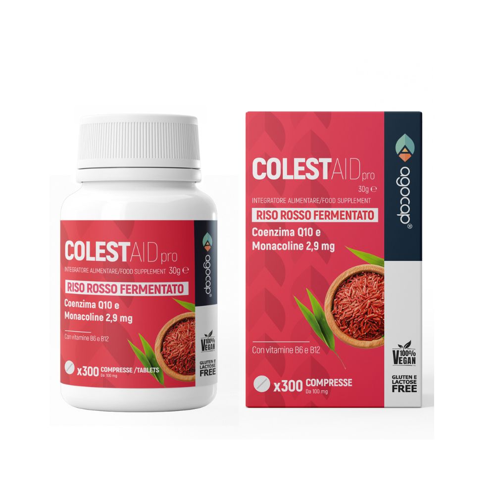 Colestaid PRO, Integratore Alimentare per il Controllo del Colesterolo, con Riso Rosso Fermentato, 300 compresse