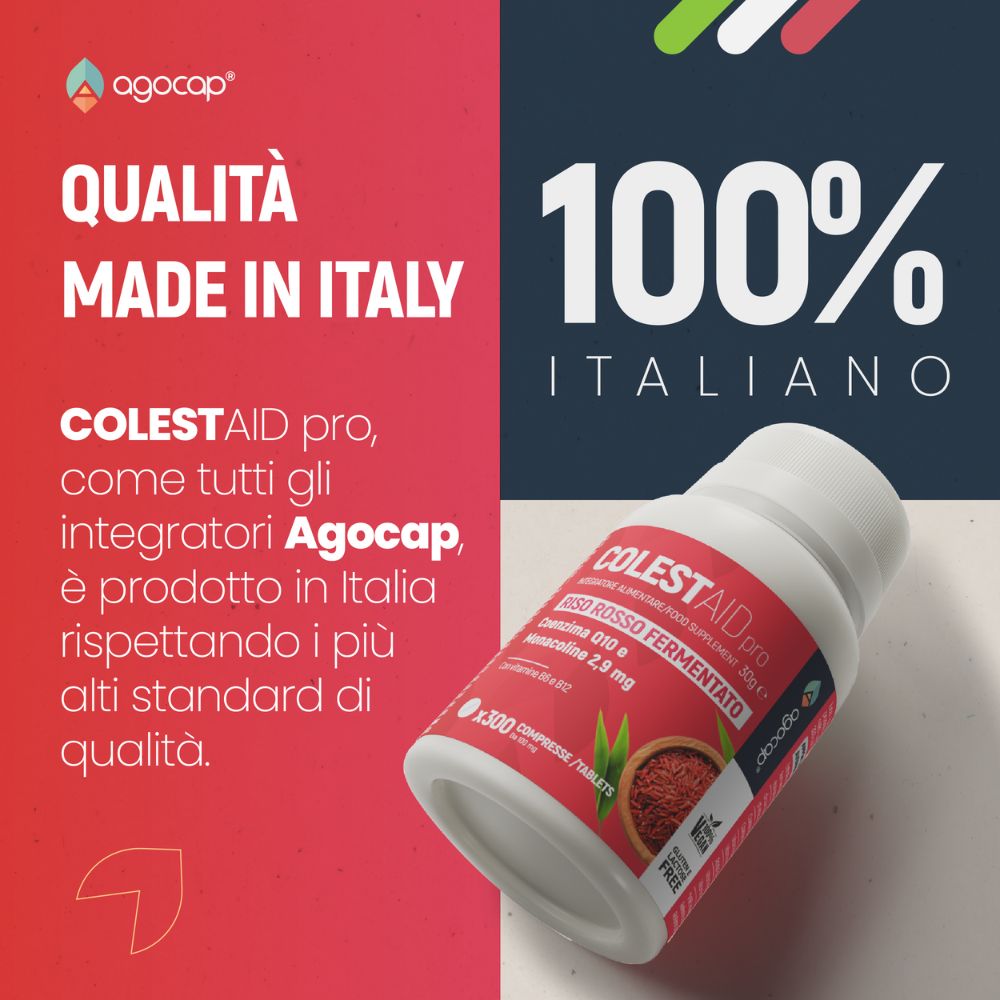 Colestaid PRO, Integratore Alimentare per il Controllo del Colesterolo, con Riso Rosso Fermentato, 300 compresse