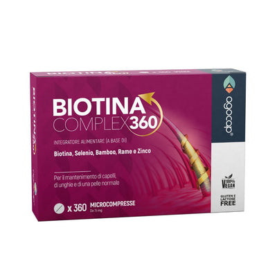 Biotina Complex 360 | Integratore con Biotina, Zinco e Selenio per crescita e salute dei capelli