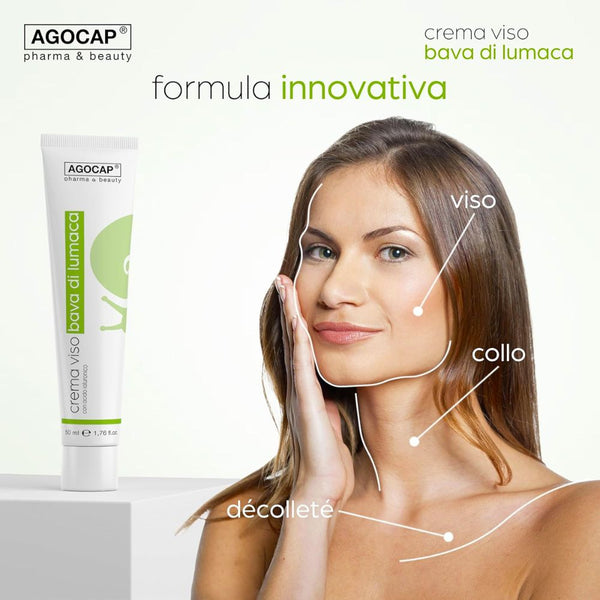 Crema Viso Bava di Lumaca e Acido Ialuronico 100% Naturale, Anti-Age, Idratante e Rigenerante, 50ml
