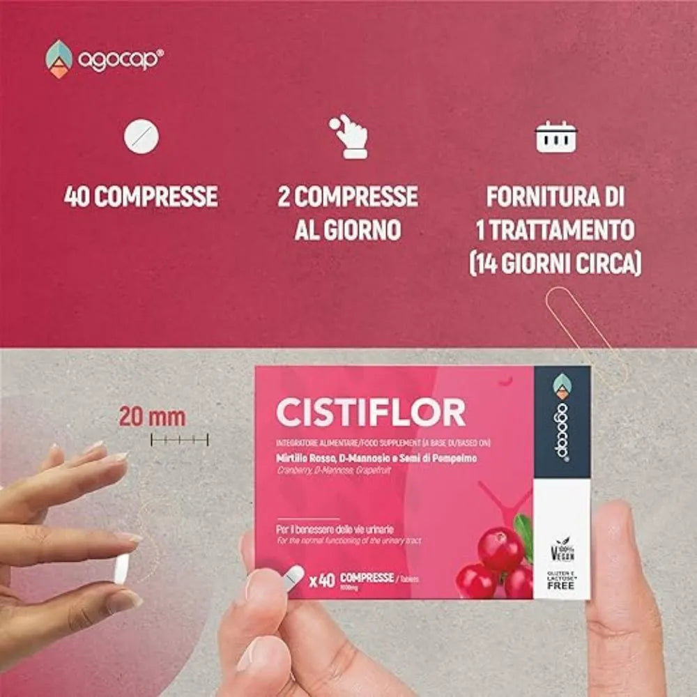 Cistiflor | Integratore per cistite e candida con D-Mannosio, mirtillo rosso e semi di pompelmo