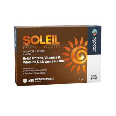Soleil Bronze Booster integratore abbronzatura con Betacarotene Vitamina C D E Selenio Rame 80 compresse Agocap